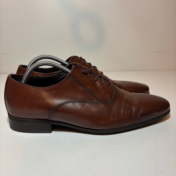 Bruno Magli Mens Milos Brown Calf Oxford Dress Shoe Size 11.5 M Made In Italy - Picture 3 of 11